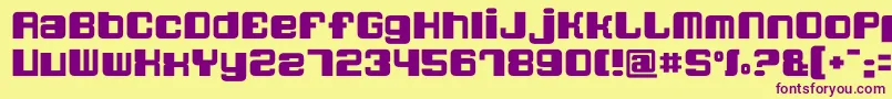 Quatronfat Font – Purple Fonts on Yellow Background
