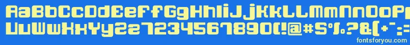 Шрифт Quatronfat – жёлтые шрифты на синем фоне