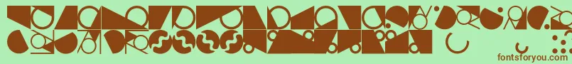 Ornamentstown-Schriftart – Braune Schriften auf grünem Hintergrund