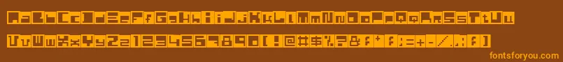 Husby Font – Orange Fonts on Brown Background