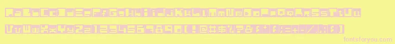 Husby Font – Pink Fonts on Yellow Background