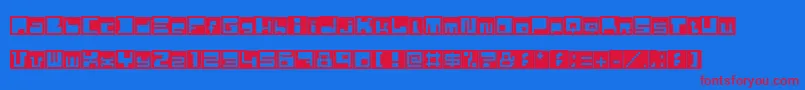 フォントHusby – 赤い文字の青い背景
