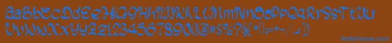 BlackBiscuit-fontti – siniset fontit ruskealla taustalla