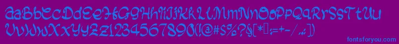 BlackBiscuit Font – Blue Fonts on Purple Background
