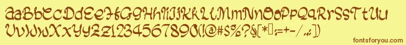 BlackBiscuit Font – Brown Fonts on Yellow Background