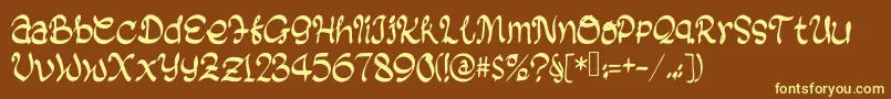 BlackBiscuit Font – Yellow Fonts on Brown Background