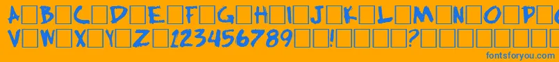 Hillwill Font – Blue Fonts on Orange Background