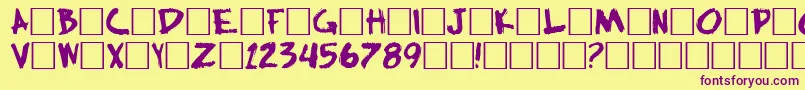 Hillwill Font – Purple Fonts on Yellow Background