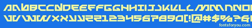 Metalstormexpand Font – Yellow Fonts on Blue Background