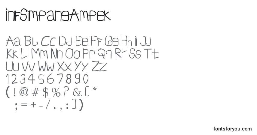 InfSimpangAmpekフォント–アルファベット、数字、特殊文字
