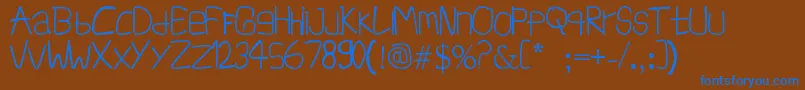 InfSimpangAmpek Font – Blue Fonts on Brown Background