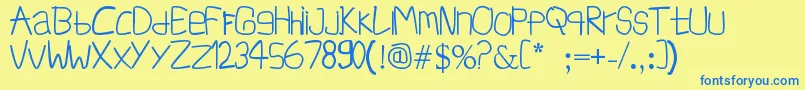 InfSimpangAmpek Font – Blue Fonts on Yellow Background