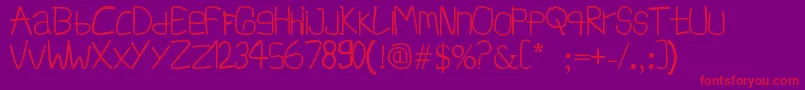 Fonte InfSimpangAmpek – fontes vermelhas em um fundo violeta
