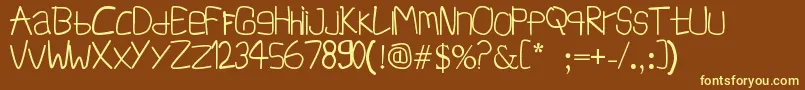 InfSimpangAmpek Font – Yellow Fonts on Brown Background