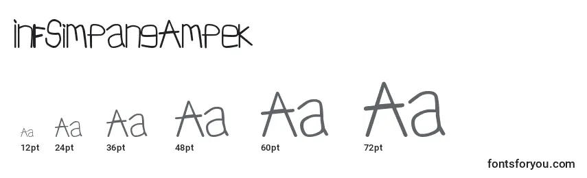InfSimpangAmpek Font Sizes