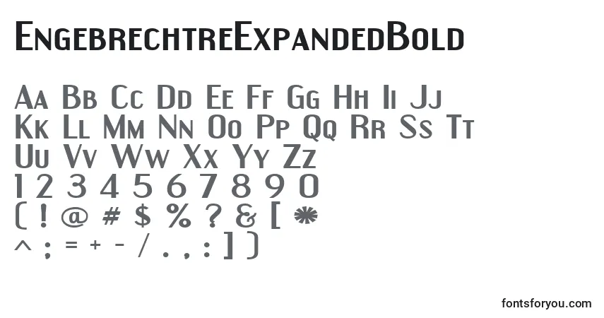 Шрифт EngebrechtreExpandedBold – алфавит, цифры, специальные символы