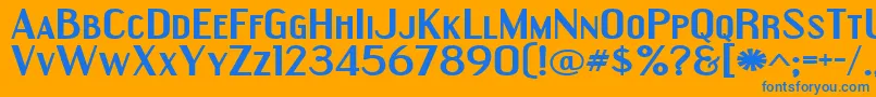 EngebrechtreExpandedBold Font – Blue Fonts on Orange Background