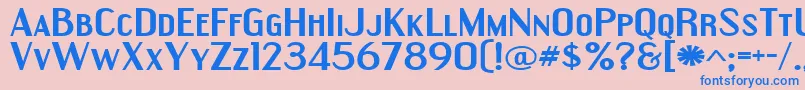 EngebrechtreExpandedBold Font – Blue Fonts on Pink Background