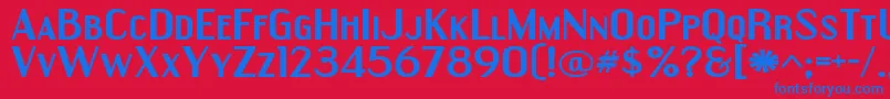 EngebrechtreExpandedBold Font – Blue Fonts on Red Background