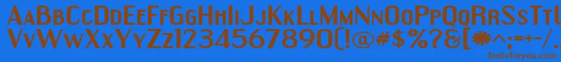 EngebrechtreExpandedBold Font – Brown Fonts on Blue Background