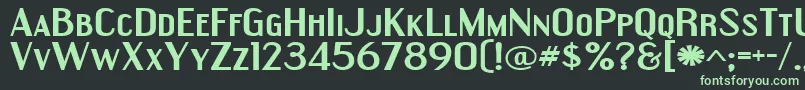 EngebrechtreExpandedBold Font – Green Fonts on Black Background