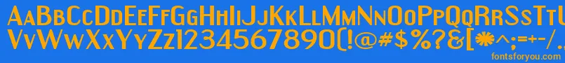 EngebrechtreExpandedBold Font – Orange Fonts on Blue Background