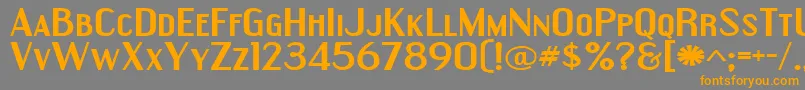 EngebrechtreExpandedBold-Schriftart – Orangefarbene Schriften auf grauem Hintergrund