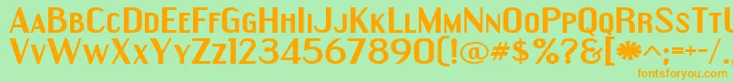 EngebrechtreExpandedBold Font – Orange Fonts on Green Background