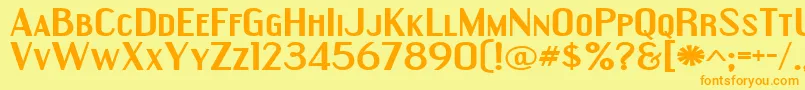 EngebrechtreExpandedBold Font – Orange Fonts on Yellow Background