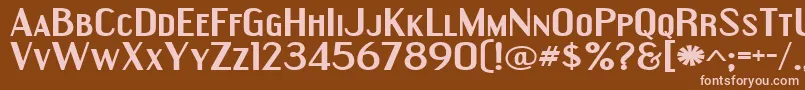 EngebrechtreExpandedBold Font – Pink Fonts on Brown Background