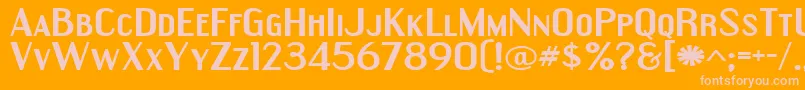 EngebrechtreExpandedBold Font – Pink Fonts on Orange Background