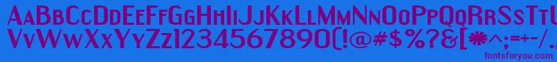 EngebrechtreExpandedBold Font – Purple Fonts on Blue Background