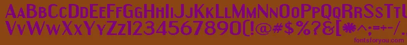 EngebrechtreExpandedBold Font – Purple Fonts on Brown Background