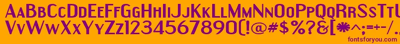 EngebrechtreExpandedBold Font – Purple Fonts on Orange Background