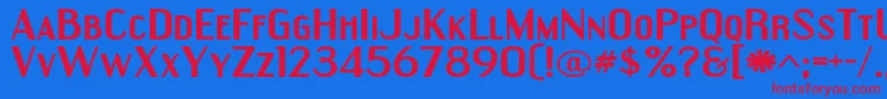EngebrechtreExpandedBold Font – Red Fonts on Blue Background
