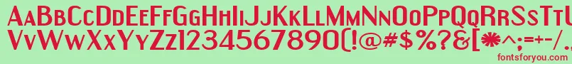EngebrechtreExpandedBold Font – Red Fonts on Green Background