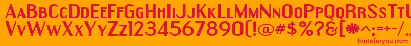 フォントEngebrechtreExpandedBold – オレンジの背景に赤い文字