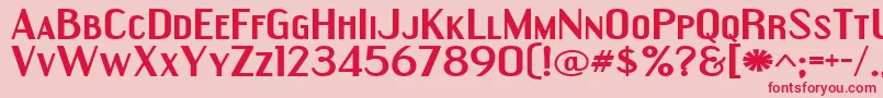 EngebrechtreExpandedBold Font – Red Fonts on Pink Background