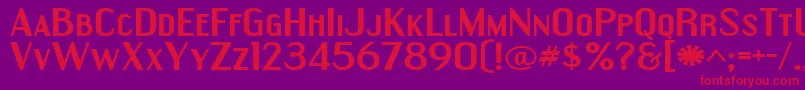 EngebrechtreExpandedBold Font – Red Fonts on Purple Background