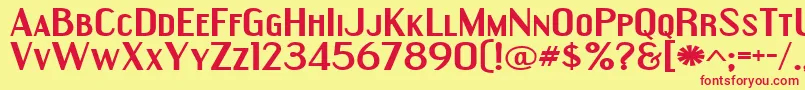 EngebrechtreExpandedBold Font – Red Fonts on Yellow Background