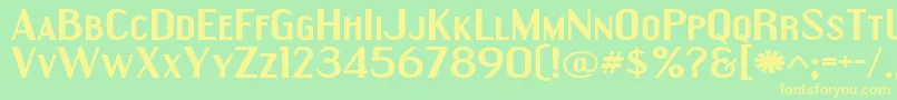 EngebrechtreExpandedBold Font – Yellow Fonts on Green Background