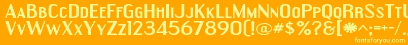 EngebrechtreExpandedBold Font – Yellow Fonts on Orange Background
