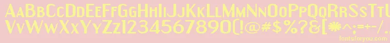 EngebrechtreExpandedBold Font – Yellow Fonts on Pink Background
