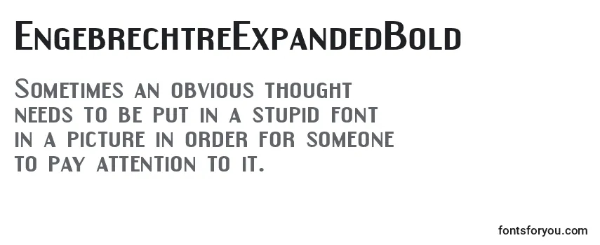 Review of the EngebrechtreExpandedBold Font