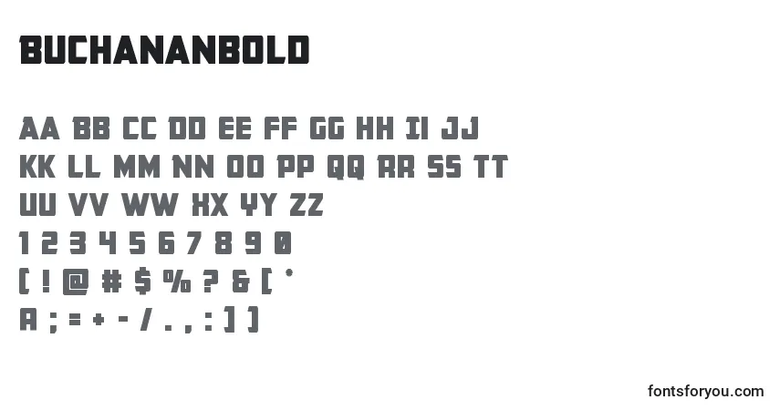 Schriftart Buchananbold – Alphabet, Zahlen, spezielle Symbole