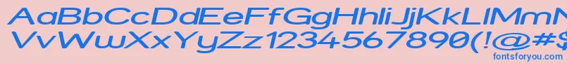 StreetExpandedItalic Font – Blue Fonts on Pink Background