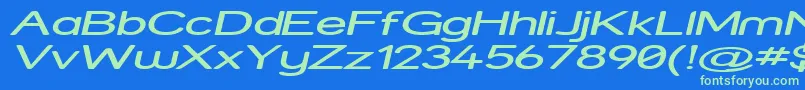 StreetExpandedItalic Font – Green Fonts on Blue Background