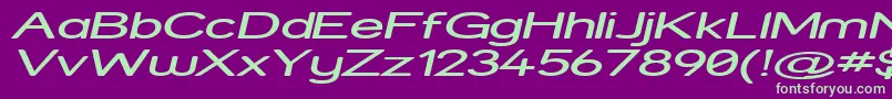 StreetExpandedItalic Font – Green Fonts on Purple Background