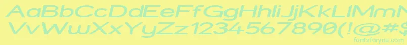 StreetExpandedItalic Font – Green Fonts on Yellow Background