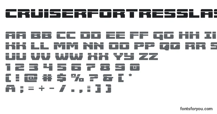 A fonte Cruiserfortresslaser – alfabeto, números, caracteres especiais